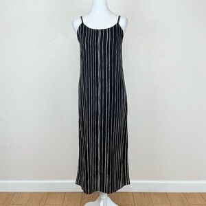 Alice + Olivia Spaghetti Strap Midi Dress in Black & White Stripe XS 2 $395 MSRP